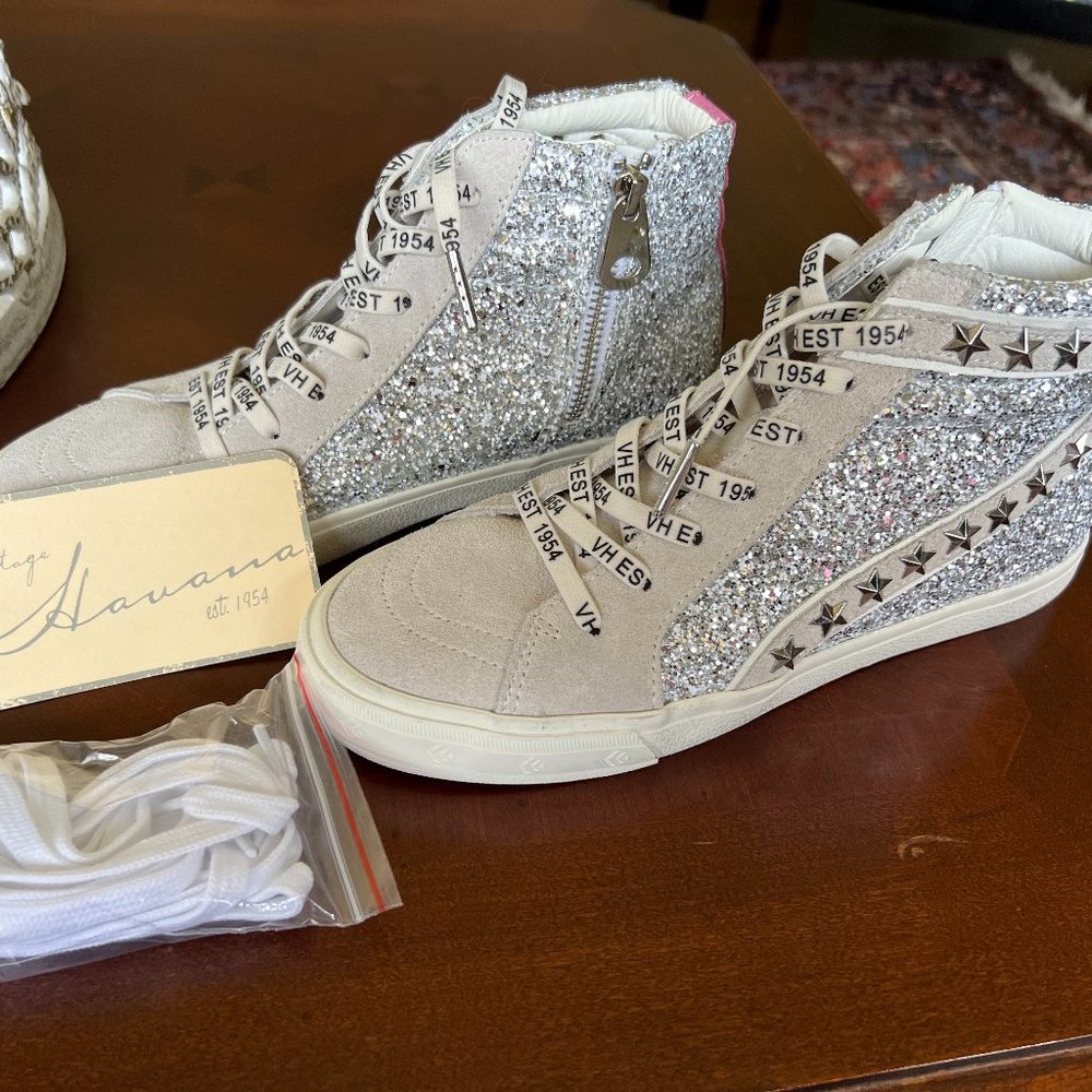 Vintage Havana Silver Glitter Ray Size 8